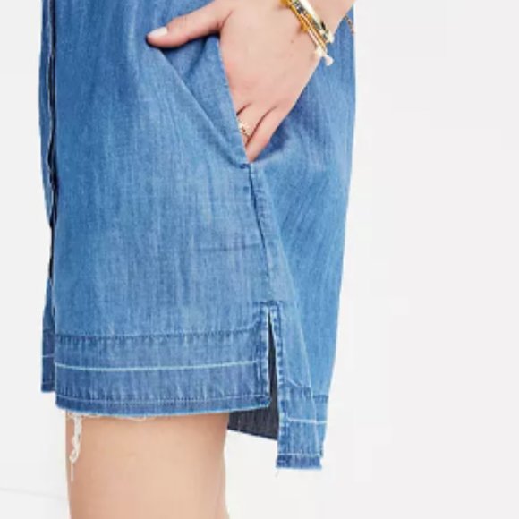 MADEWELL Raw Edge Denim Shirtdress L - Picture 13 of 14